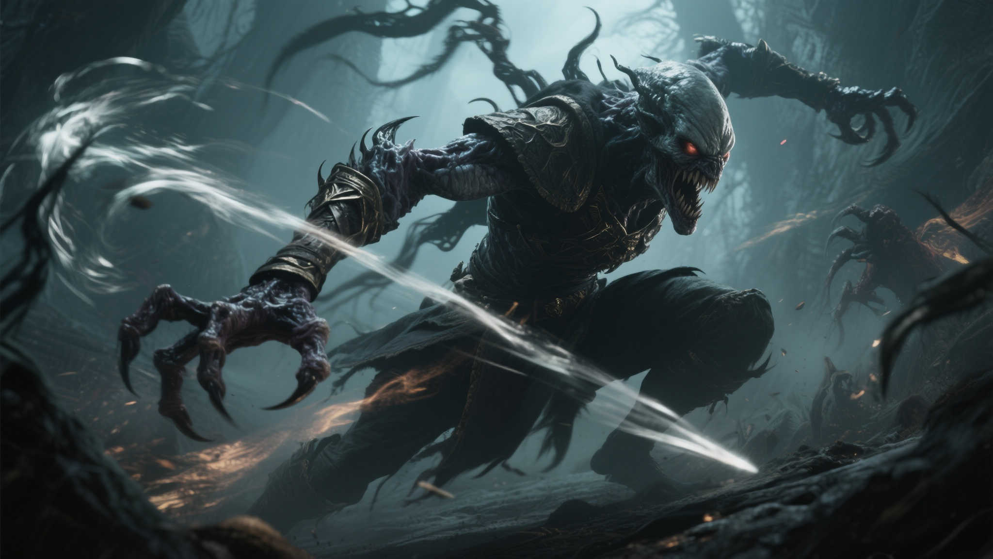 在战斗演示中，这个怪物的攻击方式异常迅猛